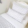 Edredom Solteiro / Kids Dupla Face e Duvet Chevron Cinza