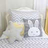 Edredom Solteiro / Kids Dupla Face e Duvet Chevron Cinza