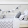 Edredom Solteiro / Kids Dupla Face e Duvet Chevron Cinza