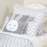 Edredom Solteiro / Kids Dupla Face e Duvet Chevron Cinza