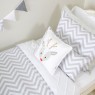 Kit Cama Solteiro 3 Peças Chevron Cinza (Colchão 1,88 x 0,88)