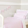 Kit Cama Solteiro 3 Peças Soho Chevron Rosa (Colchão 1,88 x 0,88)