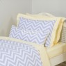 Kit Cama Solteiro 3 Peças Chevron Amarelo (Colchão 1,88 x 0,88)