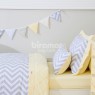 Kit Cama Solteiro 3 Peças Chevron Amarelo (Colchão 1,88 x 0,88)