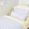 Kit Cama Solteiro 3 Peças Chevron Amarelo (Colchão 1,88 x 0,88)