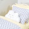 Kit Cama Solteiro 3 Peças Chevron Amarelo (Colchão 1,88 x 0,88)