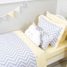 Kit Cama Solteiro 3 Peças Chevron Amarelo (Colchão 1,88 x 0,88)