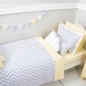 Kit Cama Solteiro 3 Peças Chevron Amarelo (Colchão 1,88 x 0,88)