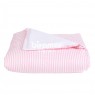 Edredom de Mini Cama Dupla Face e Duvet Estampa Listrado Rosa