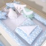 Kit Montessoriano Mini Cama Rolinho 4 Peças Nuvem Azul (Colchão 1,50 x 0,70)