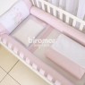 Kit Enxoval de Berço Lollipop III Unicórnio Rosa 10 Peças com Mosquiteiro