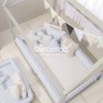 Kit Montessoriano Mini Cama Rolinho 4 Peças Soho Chevron Azul (Colchão 1,50 x 0,70)