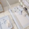 Kit Montessoriano Mini Cama Rolinho 4 Peças Soho Chevron Azul (Colchão 1,50 x 0,70)