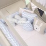 Kit Montessoriano Mini Cama Rolinho 4 Peças Soho Chevron Azul (Colchão 1,50 x 0,70)