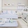 Kit Cama Babá 9 Peças com Saia Soho Chevron Azul