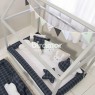 Kit Montessoriano Mini Cama Rolinho 4 Peças Helvetia Marinho (Colchão 1,50 x 0,70)