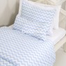 Kit Cama Solteiro 3 Peças Soho Chevron Azul (Colchão 1,88 x 0,88)