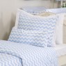 Kit Cama Solteiro 3 Peças Soho Chevron Azul (Colchão 1,88 x 0,88)