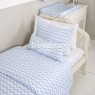 Kit Cama Solteiro 3 Peças Soho Chevron Azul (Colchão 1,88 x 0,88)