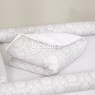 Edredom de Mini Cama Dupla Face e Duvet Estampa Damask Branco