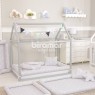 Kit Montessoriano Rolinho 5 Peças Damask Branco (Colchão 1,50 x 0,90 x 0,12)