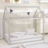 Kit Montessoriano Mini Cama Rolinho 4 Peças Damask Branco (Colchão 1,50 x 0,70)