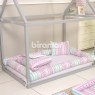 Kit Montessoriano Mini Cama Rolinho 4 Peças Clementine Rosa (Colchão 1,50 x 0,70)