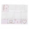 Conjunto 5 Fraldas para Bebê Cremer Luxo Bordado Tiffany Floral  Rosa