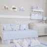 Kit Cama Babá 7 peças com Saia Lollipop Percal Soho Chevron Azul