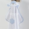 Toalha de Banho para Bebê Felpuda Revestida Fralda Bichinhos Urso Baby Azul