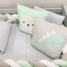 Trança Protetora de Berço e Cama Plush Cinza / Verde Mint / Branco