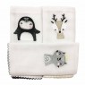 Conjunto 5 Fraldas para Bebê Cremer Luxo Bordado Woodland Branco / Cinza