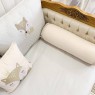 Kit Cama Babá 6 Peças Duvet Woodland - Branco / Cinza / Bege