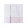 Conjunto 3 Fraldas para Bebê Cremer Luxo Barrado Boston Rosa