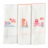 Conjunto 3 Fraldas para Bebê Cremer Luxo Bordado Fundo do Mar Rosa