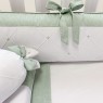 Kit Enxoval de Berço Glamour Chambray Mesclado Verde 9 Peças