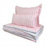 Kit Cama Solteiro 3 Peças Liz Listrado Rosa (Colchão 1,88 x 0,88)