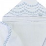 Toalha de Banho para Bebê Luxo Felpuda Revestida Bordada Firenze Azul