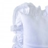 Almofada Quadrada com Babado Benício Personalizada Branco/Azul