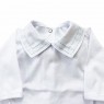 Conjunto Clássico 2 Peças para Bebê Gola Piquet Branco/Pontilhado Azul - Tamanho Único