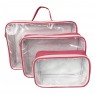 Kit Bolsa Organizadora Vinil 3 Peças Pink