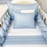 Almofada Retangular Bordada 36 x 28 Linho Azul