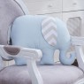 Almofada para Bebê Elefante Brooklyn Chevron Cinza/Azul