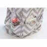 Bolsa com Trocador Brooklyn Chevron Cinza