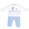 Conjunto Pagão 3 Peças Bordado Teddy Bear Azul - Tamanho Único