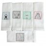 Conjunto 5 Fraldas para Bebê Cremer Luxo Bordado Bichinhos Zoo