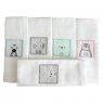 Conjunto 5 Fraldas para Bebê Cremer Luxo Bordado Bichinhos Zoo