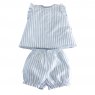 Conjunto Batinha Curto para Bebê 2 Peças P Listrado Azul