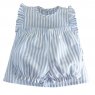 Conjunto Batinha Curto para Bebê 2 Peças P Listrado Azul