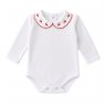 Conjunto Clássico 2 Peças para Bebê Fio Egípcio Cerejinhas Branco - Tamanho Único